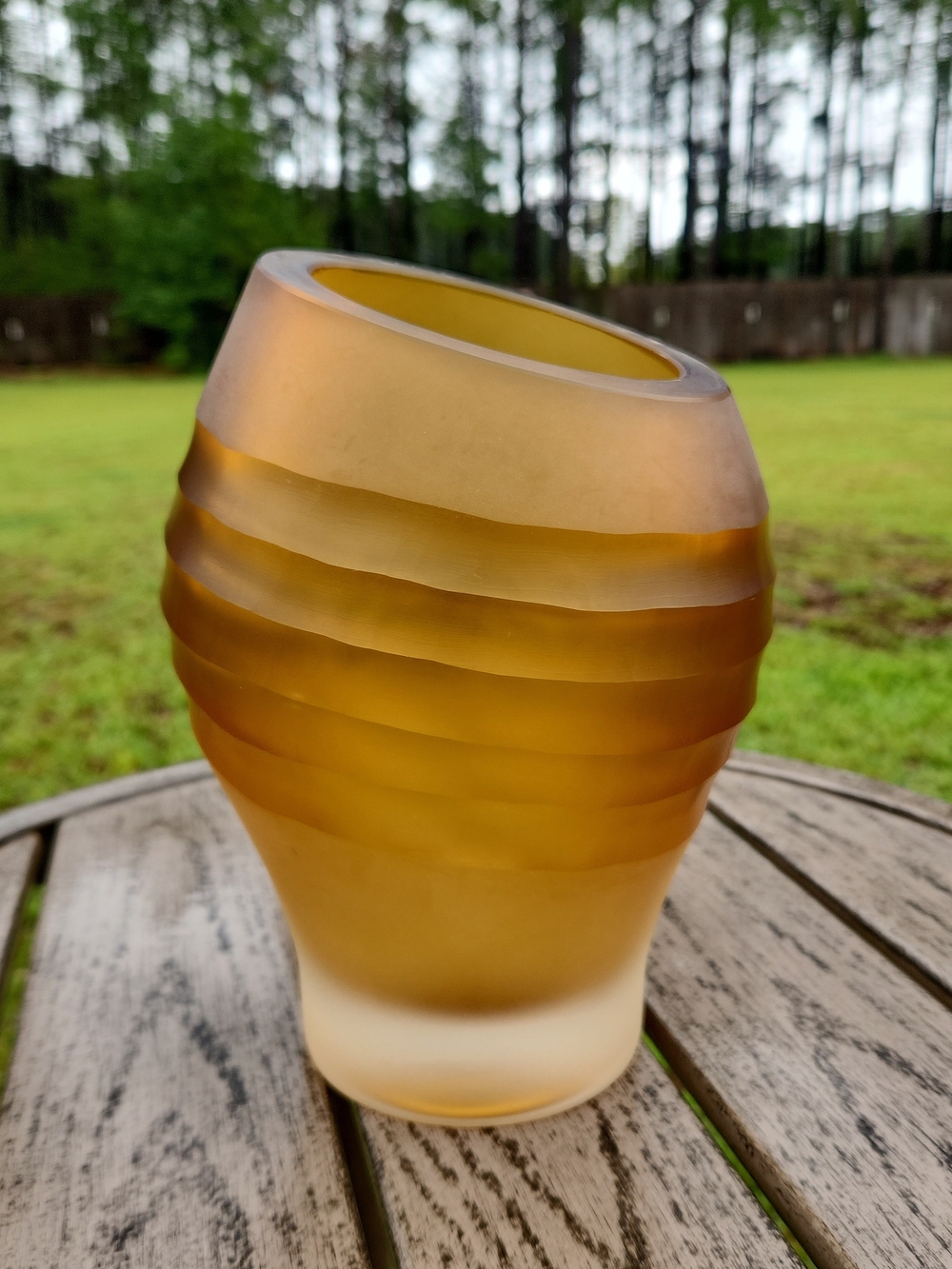 1960 Seguso Murano Amber-Colored Designer Vase